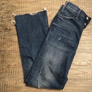 Mother denim button fly hustler ankle jean